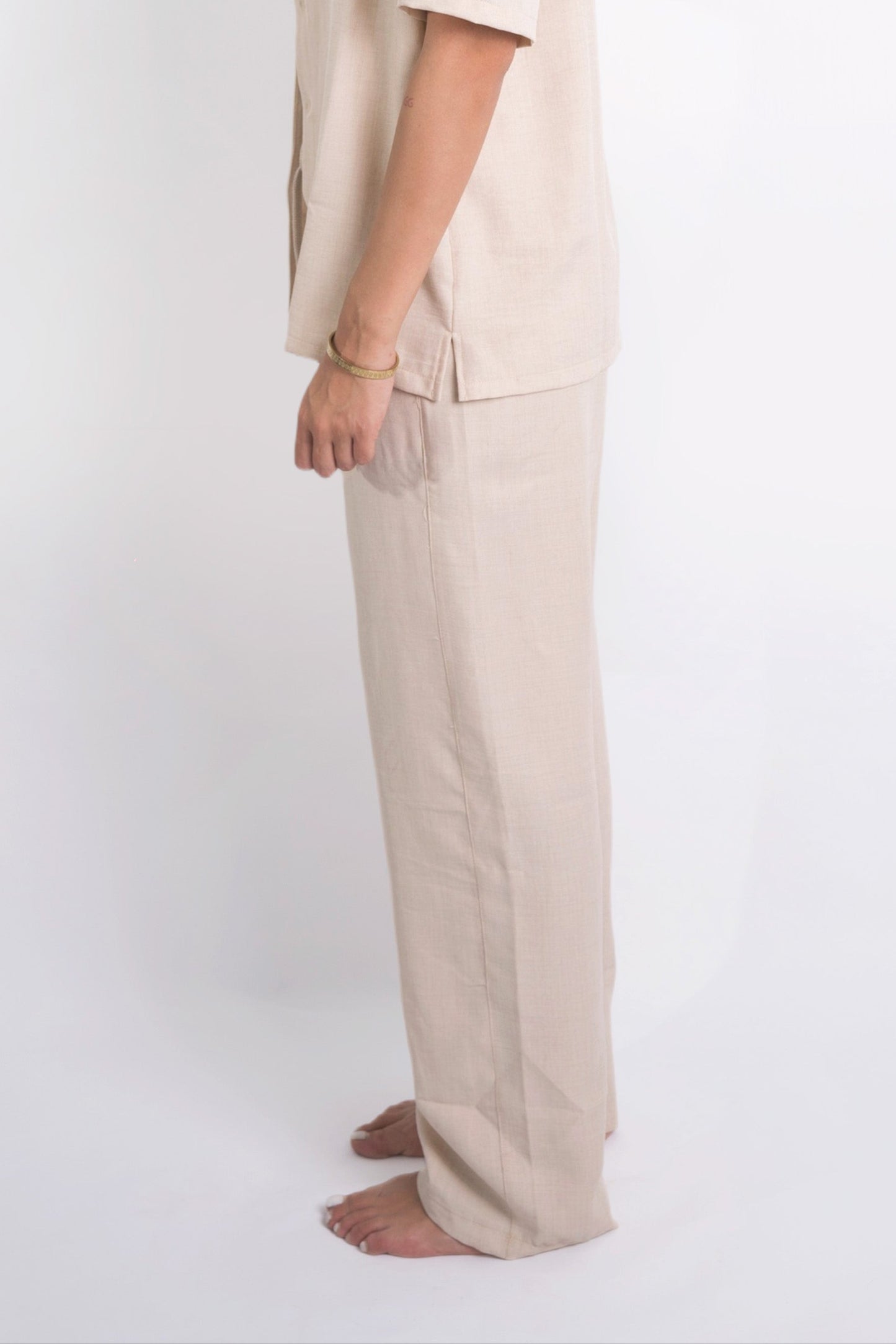 Linen Summer Pants In Beige "UniSex" - Dalivo.EG