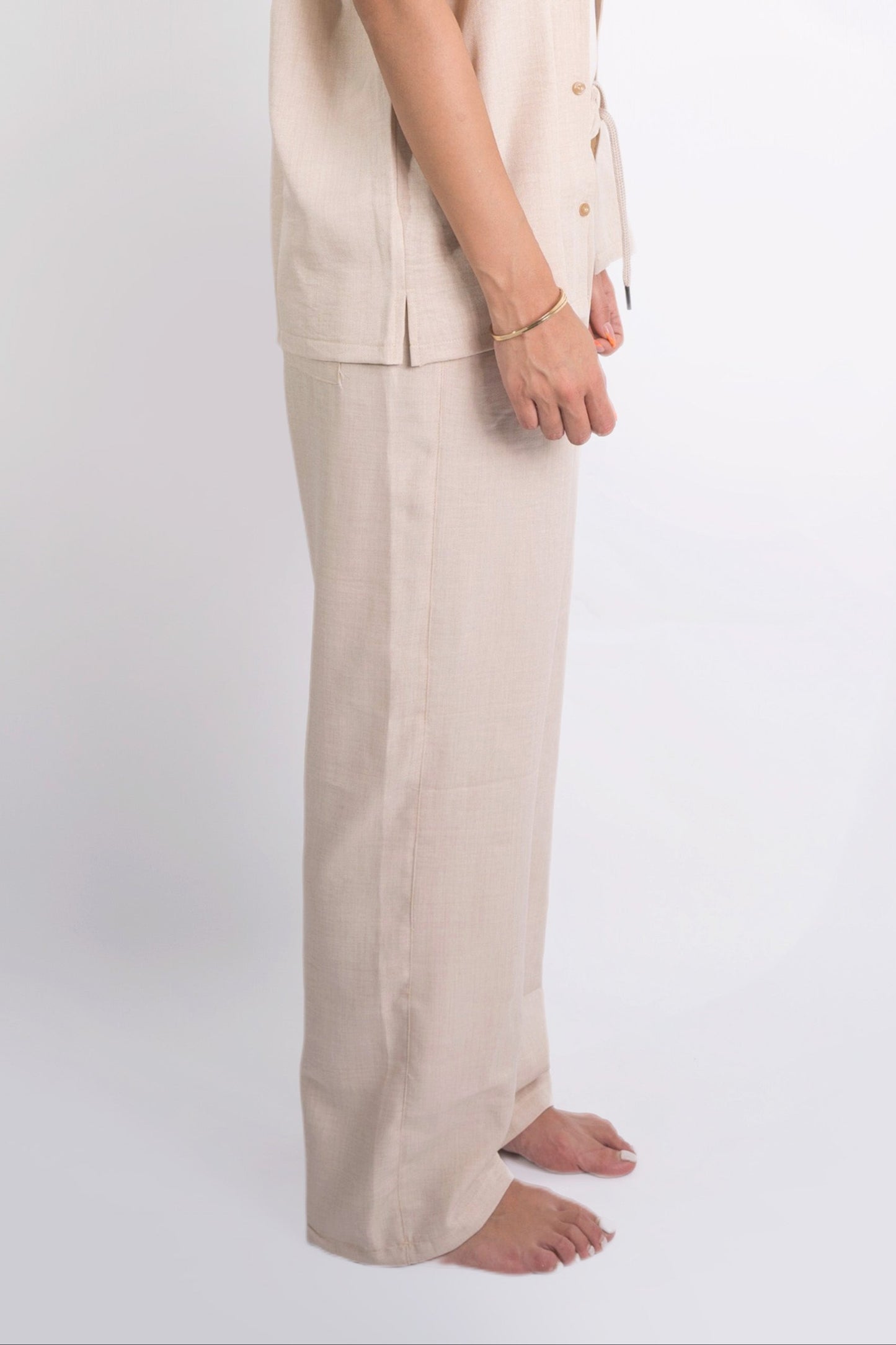 Linen Summer Pants In Beige "UniSex" - Dalivo.EG
