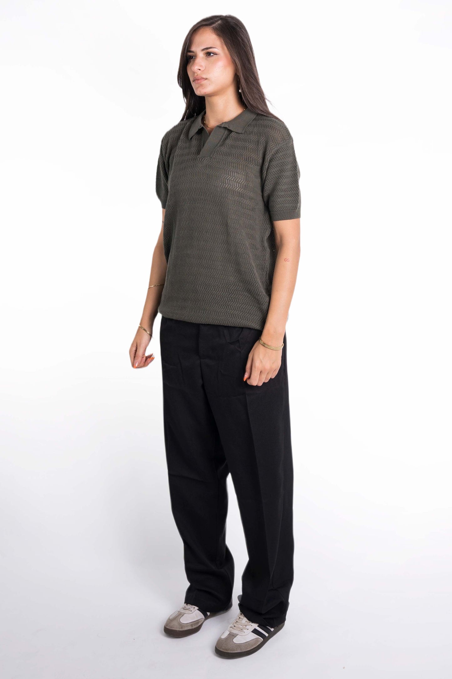 Summer Polo Knit Shirt In Olive "UniSex" - Dalivo.EG