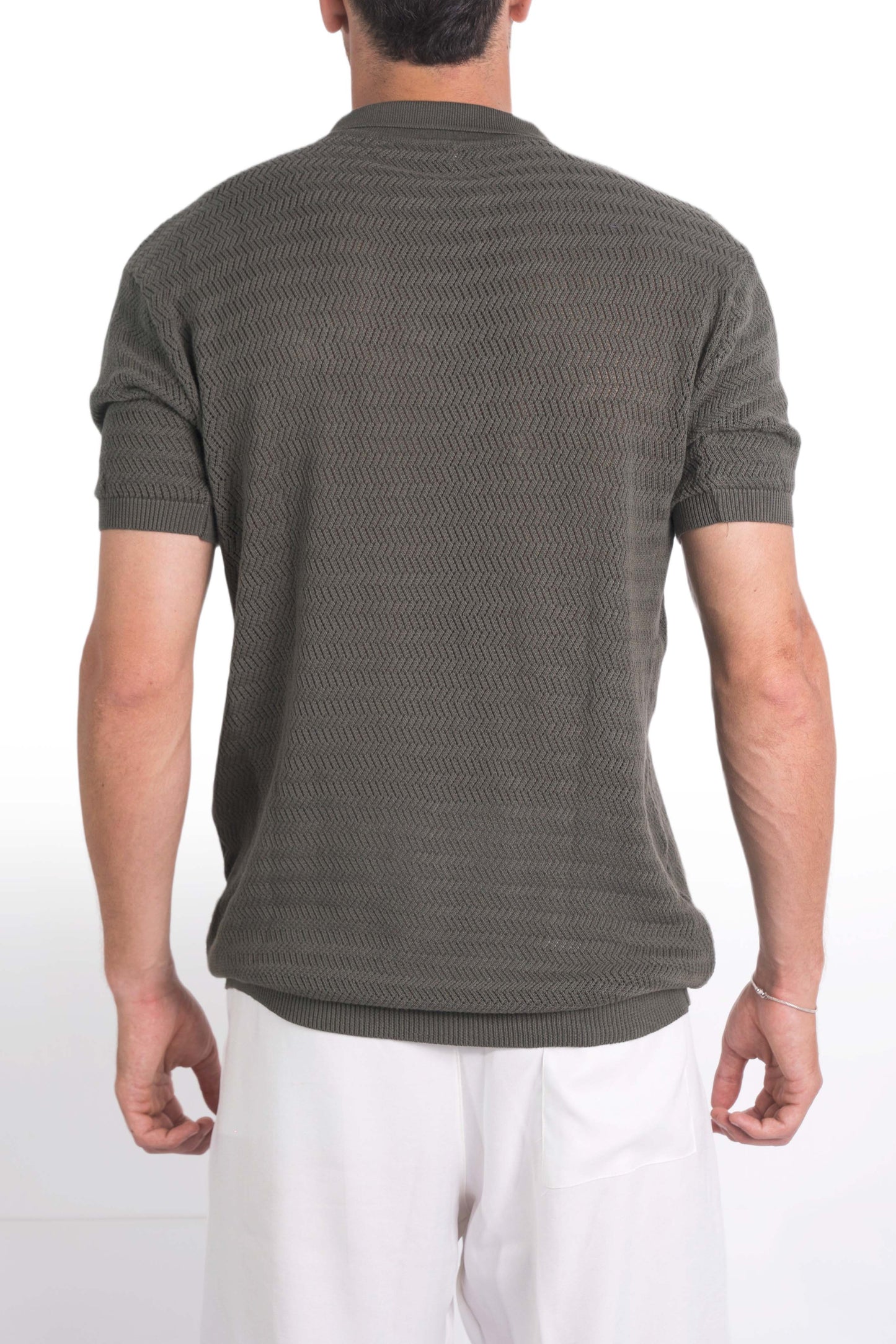 Summer Polo Knit Shirt In Olive "UniSex" - Dalivo.EG