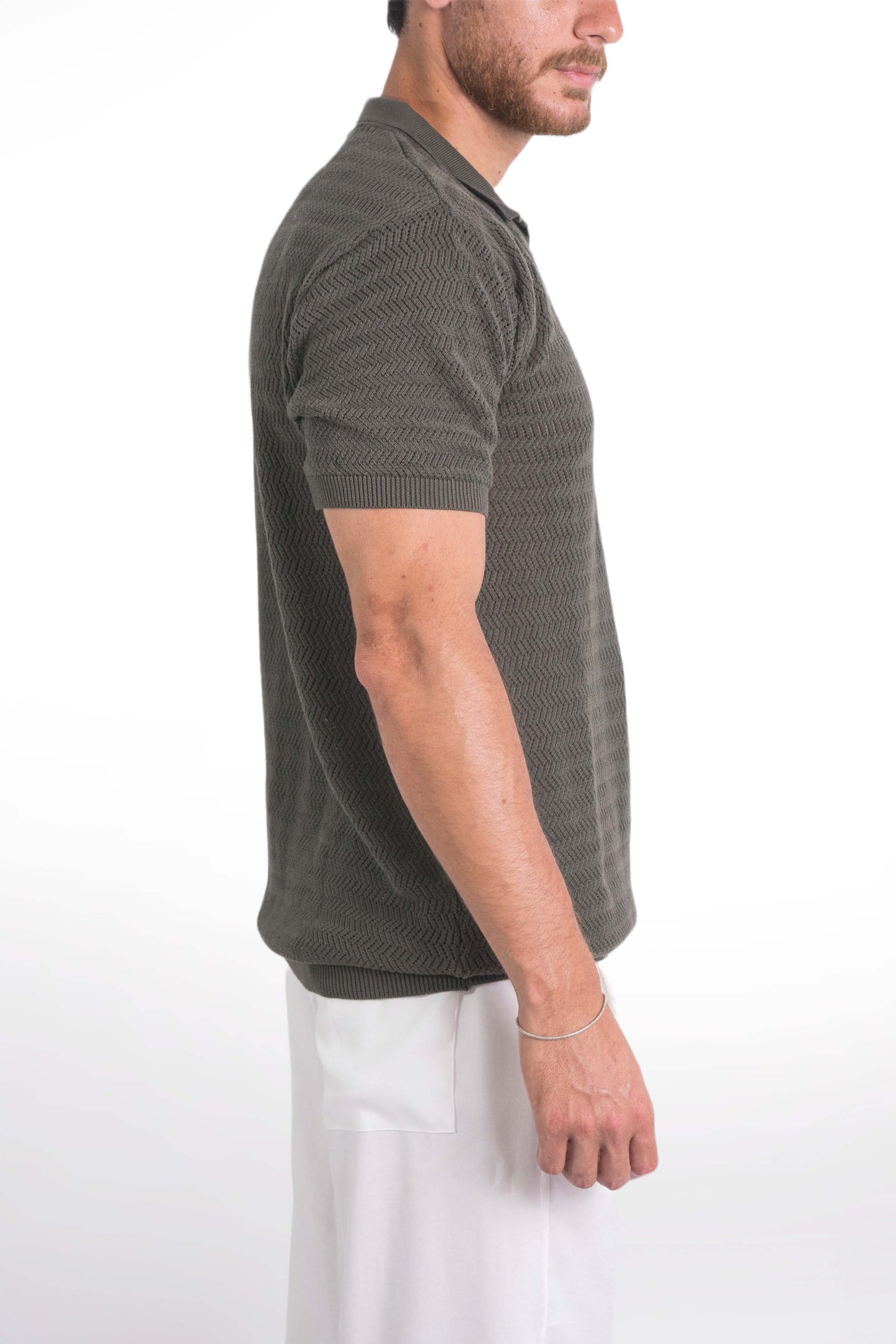 Summer Polo Knit Shirt In Olive "UniSex" - Dalivo.EG