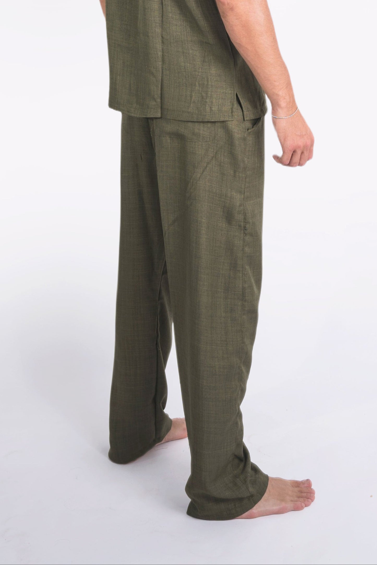 Linen Summer Pants In Olive "UniSex" - Dalivo.EG