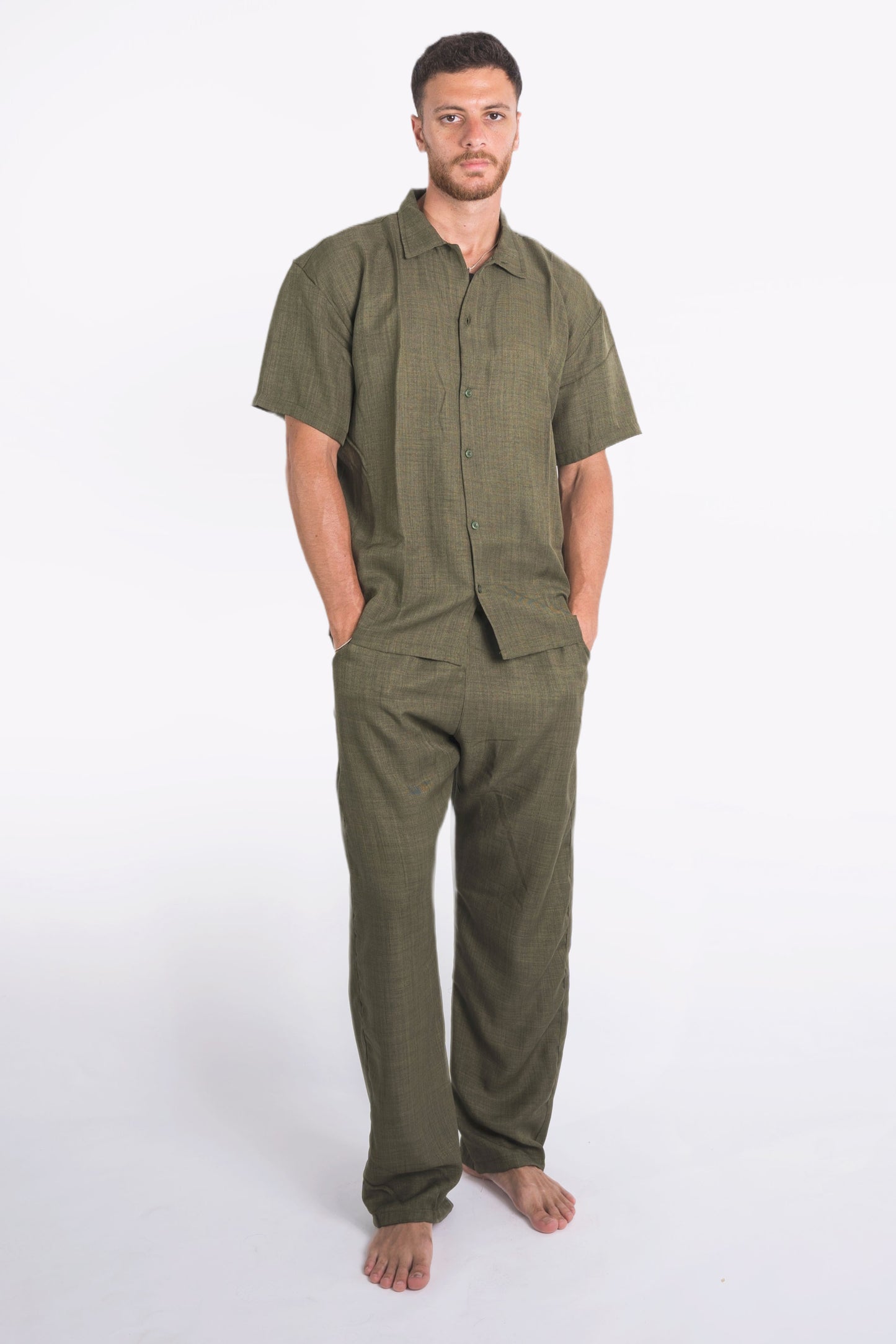Lenin Summer Shirt In Olive "UniSex" - Dalivo.EG