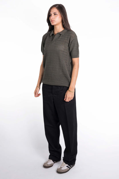 Summer Polo Knit Shirt In Olive "UniSex" - Dalivo.EG