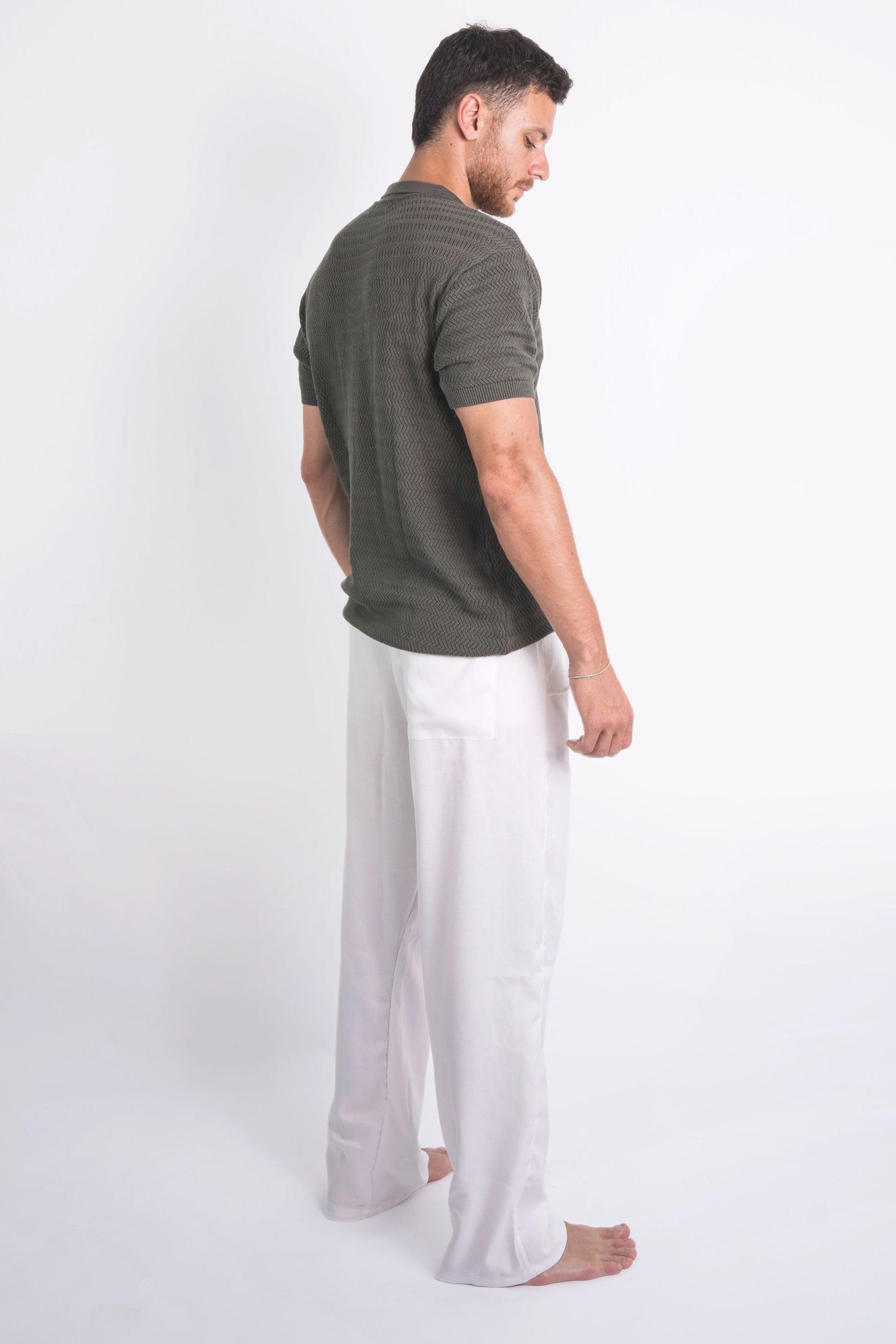 Summer Polo Knit Shirt In Olive "UniSex" - Dalivo.EG