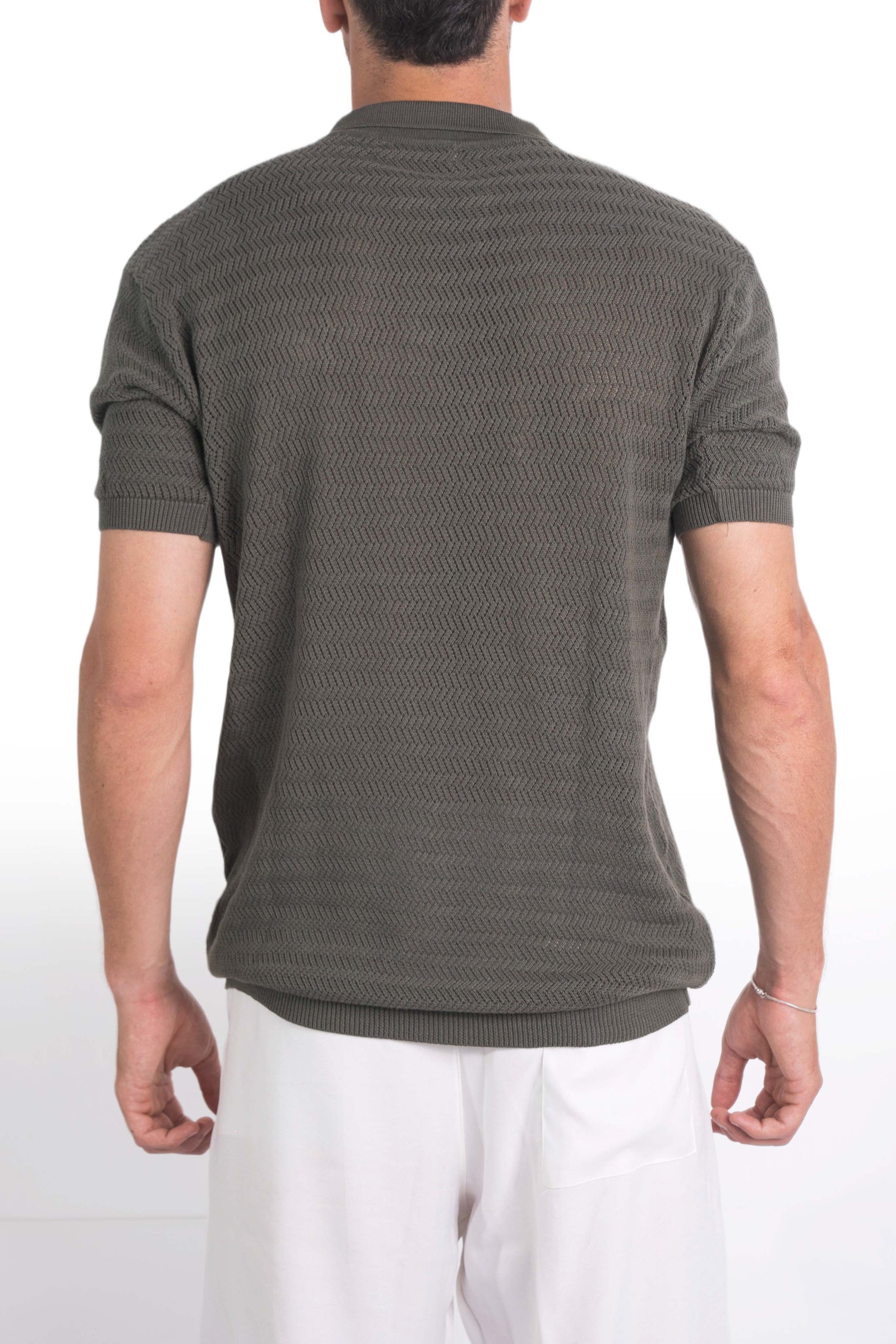 Summer Polo Knit Shirt In Olive "UniSex" - Dalivo.EG