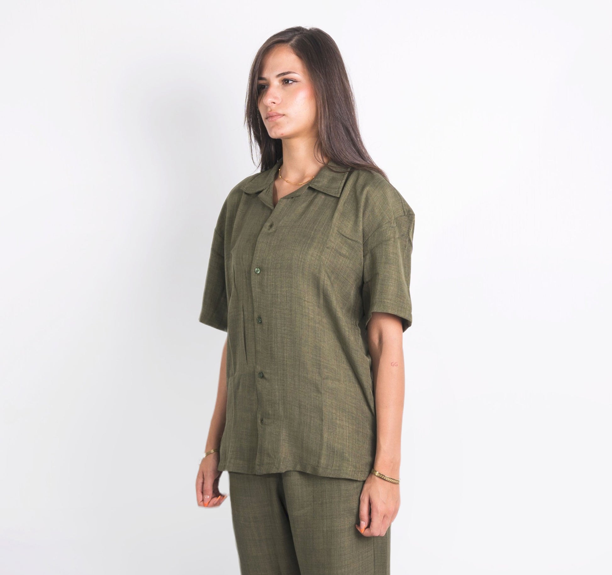 Lenin Summer Shirt In Olive "UniSex" - Dalivo.EG