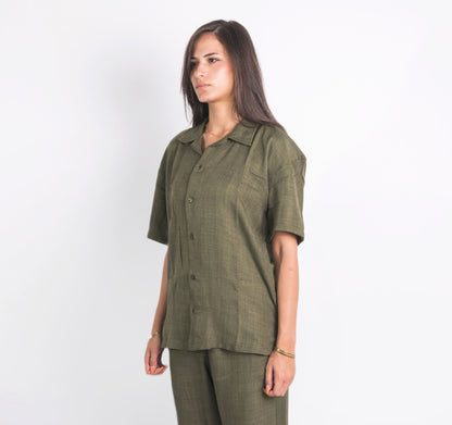 Lenin Summer Shirt In Olive "UniSex" - Dalivo.EG