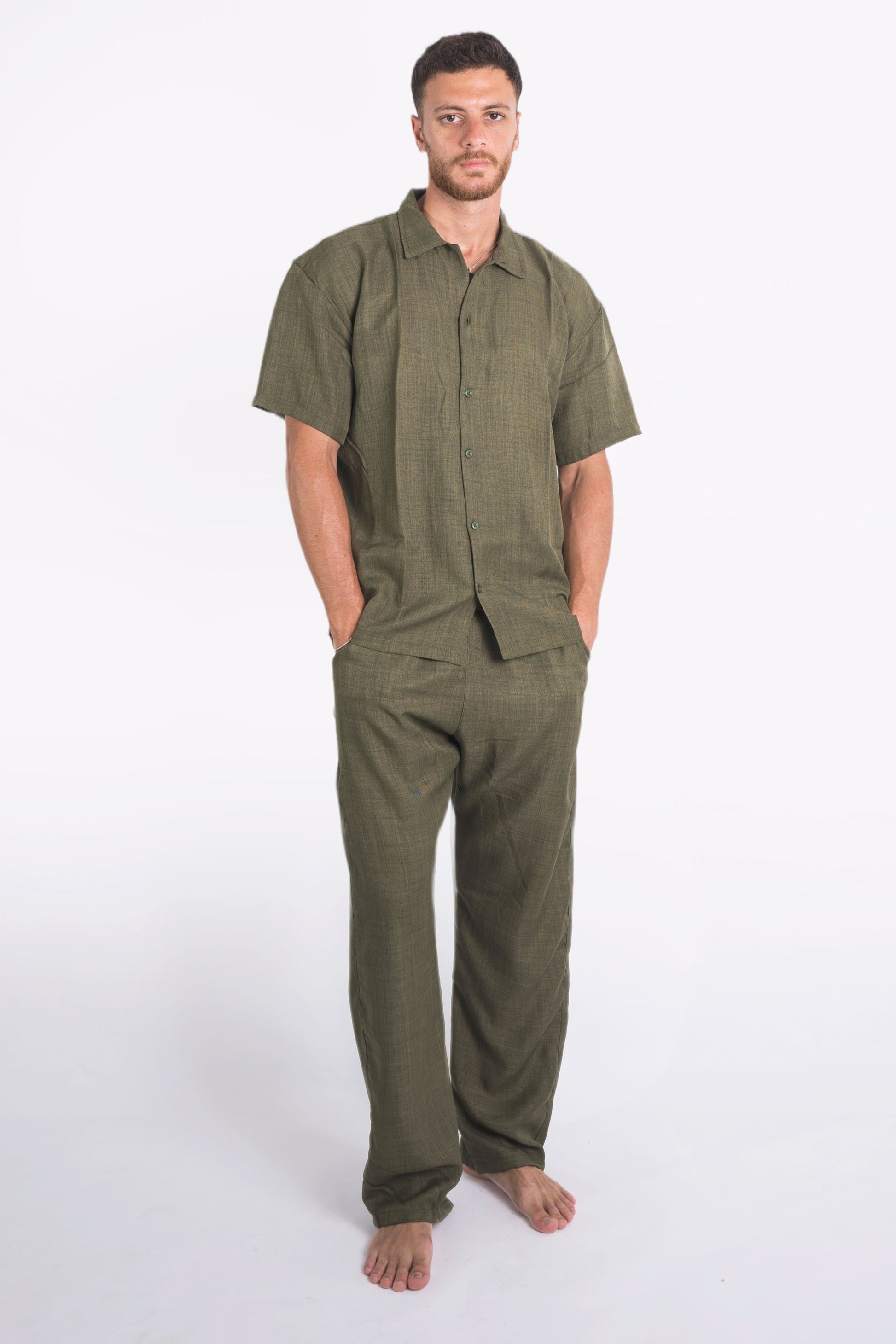 Lenin Summer Shirt In Olive "UniSex" - Dalivo.EG